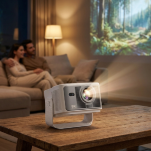 Smart Projector - Native Full HD 1080p, Android 14, Wi-Fi 6 & Bluetooth 5, Up to 200" (UK Plug)