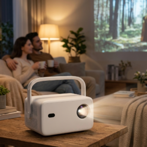 Smart Projector - Native Full HD 1080p, Android 14, 4K/8K File Decoding, Up to 200" (UK Plug)