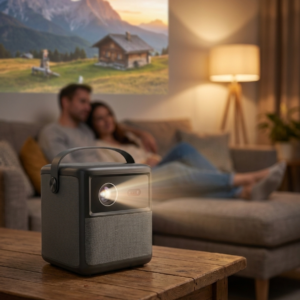 Smart DLP Projector with 20800mAh Battery - Android 11, 1080p, Laser Autofocus (UK Plug)