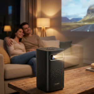 Portable Outdoor Mini DLP Projector - Built-In 8000mAh Battery, Camping & Cinema (UK Plug)