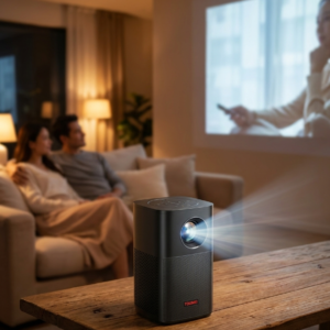 Portable 1080p DLP Projector with Built-In Battery - Auto Keystone Home Cinema (UK Plug)