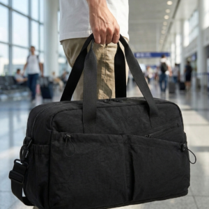 Expandable Travel & Gym Holdall - Lightweight Weekend Duffel, Dry/Wet, 36-55L