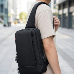 Crossbody Sling Bag - Lightweight Water-Resistant Oxford, Fits 9" Tablet