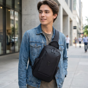 Crossbody Sling Bag - Lightweight Water-Resistant Nylon, Fits 9" Tablet