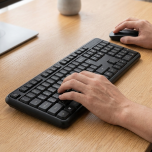 Slim Wireless Keyboard & Mouse Set - Silent Office Combo, 2.4G, 1600 DPI