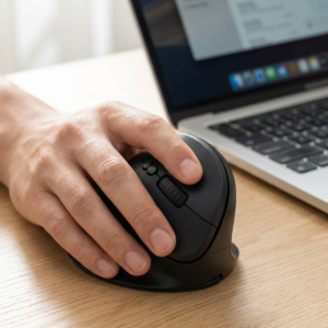Vertical Ergonomic Wireless Mouse - Bluetooth & 2.4G, 6-Button, 1600 DPI, Rechargeable