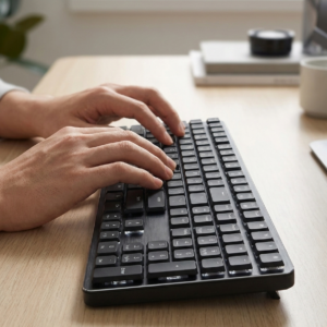 Ultra-Slim Low-Profile Mechanical Keyboard - 111-Key, Brown Switches, Wired & Bluetooth
