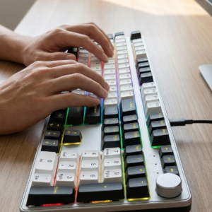 Full-Size Mechanical Gaming Keyboard - 104/107 Keys, RGB, Control Knob, Wired