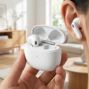 Semi-In-Ear Wireless Earbuds - Bluetooth 5.4 TWS with HD Calls & Long Battery