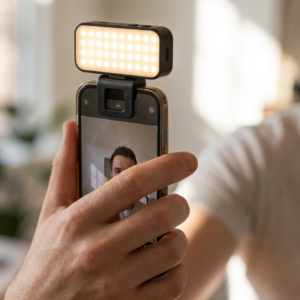 Rechargeable LED Phone Fill Light - Clip-On Selfie & Video Light, 3 Colour Temps, USB-C