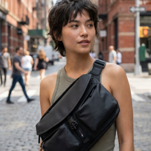 Functional Crossbody Chest Bag - Waterproof Multi-Pocket Travel Sling, Fits 8"
