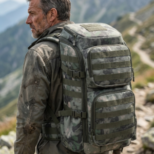 Tactical Outdoor Backpack - Water-Resistant Large 36-55L Camo Rucksack