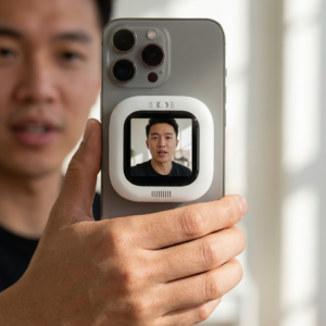 Magnetic Phone Selfie Display - Mini Rear-Camera Screen for Vlogging & Streaming
