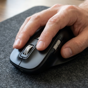 Wireless Tri-Mode Ergonomic Mouse - Silent, Rechargeable, Fast-Scroll, 4800 DPI