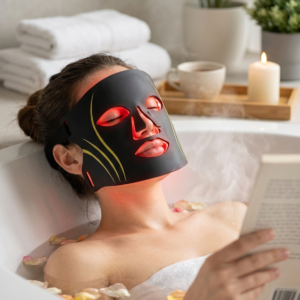 VOLTARA LED Light Therapy Face Mask - Red & Blue Light Silicone Skin Rejuvenation Device, USB Rechargeable
